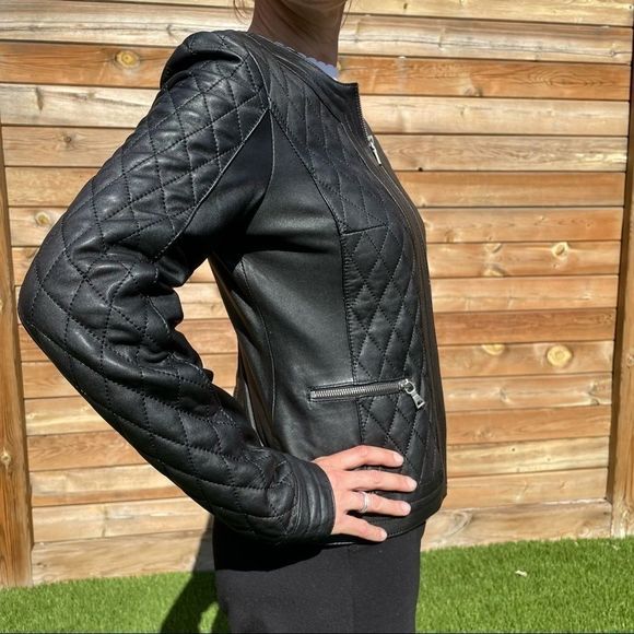 Quilted Leather jacket size Small - Picture 5 of 6